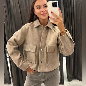 ZARA beige jacket soft and comfy S